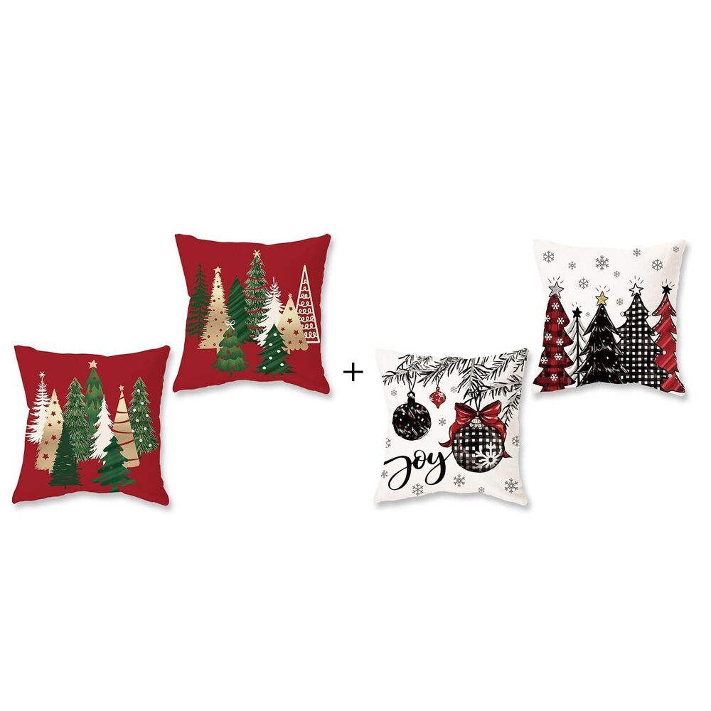1988 Merry Christmas Throw Pillow Covers 18x18 Christmas Trees Decorative